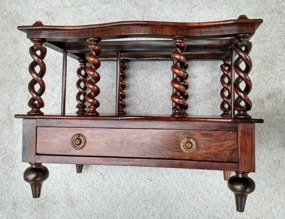 EXQUISITE REGENCY ROSEWOOD CANTERBURY, ENGLISH c 1830. PRISTINE 1
