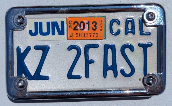 KAWASAKI KZ Special License Plate 1