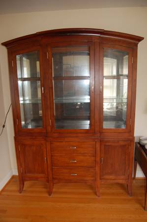 Solid Wood and Glass China/Display Cabinet 1
