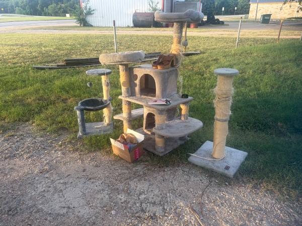 Free: cat scratching posts, crutches, and medical boot + stuff 1