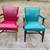 Square Back Upholstered Chairs Mid Century, 1Red, 1Turquoise $65 each 1 thumbnail