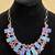 Blue Druzy and Amethyst Gemstones in Silver Collar Necklace 1 thumbnail