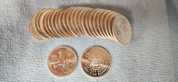 Silver 1 oz. Rounds.  15 left 1