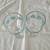 Set of Two 1970s Libbey Goblets with Turquoise Floral/Atomic Pattern 7" tall 3 thumbnail