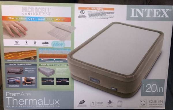 Intex Queen 20" Airbed Mattress Digital Built-in Comfort Pump 1