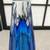 Blenko Art Glass 8721L Sapphire Blue Trumpet Vase 11" tall 5 thumbnail