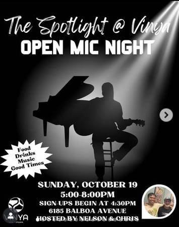 ‼️ BUSCAMOS: Músicos, poetas y cómicos para NUEVA TARDE DE MICRO ABIERTO ‼️ (Clairemont Mesa)64038442925825120