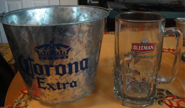 Extra Corona bucket & Sleeman jug 1