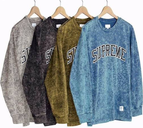 Supreme Acid Wash Arc Logo LS Top 