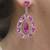 New 15.49ctw Pink Sapphires Silver Dangle Earrings 1 thumbnail