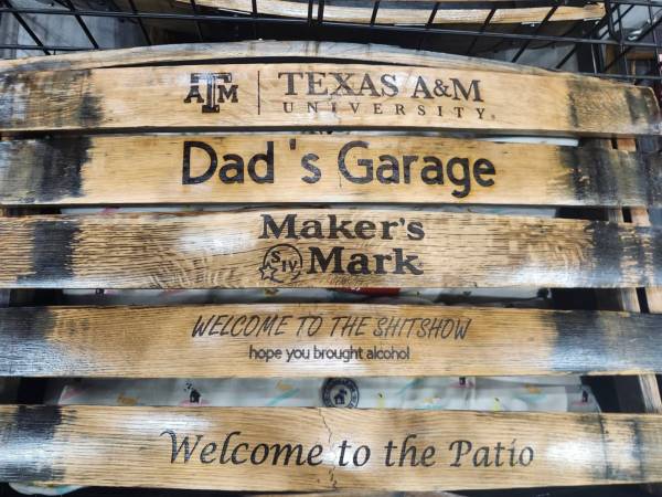 Custom Engraved Whiskey Barrel Stave Signs 1