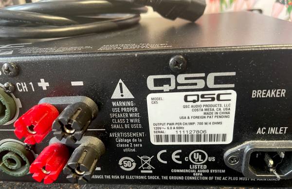QSC GX5 Power Amplifier - musical instruments - by owner