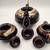 Vintage Redware Drip Glaze Teapot Creamer Sugar Set Wire Handle 7 thumbnail
