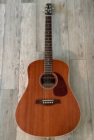 Seagull S6 Mahogany Deluxe A/E Acoustic Electric Guitar Fender Case 1