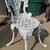 Vintage Victorian Style White Cast Iron Fancy Garden Chair 5 thumbnail