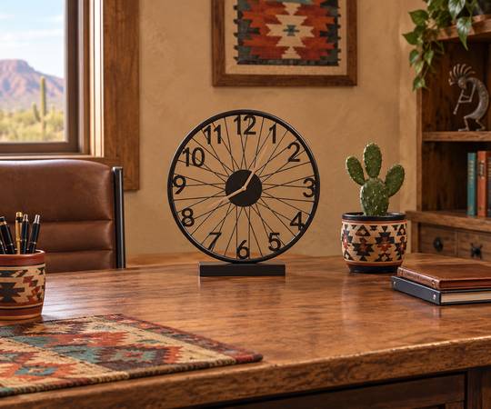 Bicycle Wheel Desk Clock 1