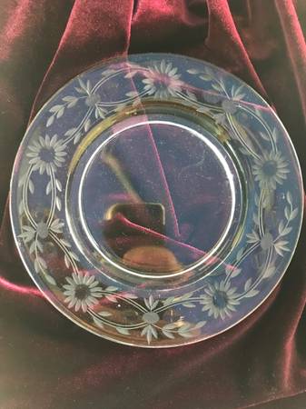 28 vintage crystal dessert/salad plates 1