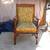 Real wood vintage upholstered arm chair desk seatt 4 thumbnail