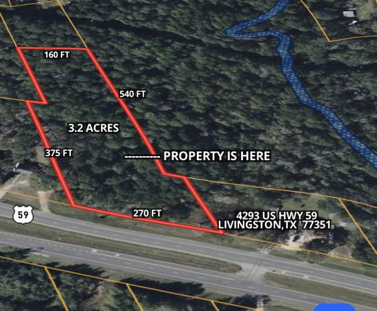 $60,000 / 152460ft2 - 3.3 Acres|Hwy 59 Front| No Restrictions| Commerical| Residential Use (Livingston | Leggett| Polk Couty)63924169612802122
