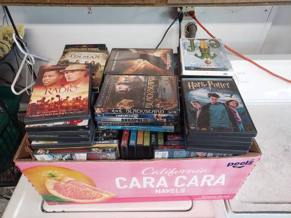 DVDs over 100 of them. 1
