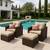 New Super Patio Outdoor Furniture 4 Pieces Patio Furniture Set, Outdoor Wicker C 6 thumbnail