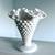 Fenton milk glass double crimpted honnail trumpet vase 5.5” 3 thumbnail