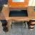 Reclaimed antique iron and wood make up vanity table desk 7 thumbnail