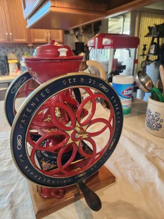 Antique 1873 ENTERPRISE No.3 coffee grinder mill - antiques - by
