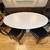 4 Vintage Teak + Leatherette Wrapped Mid-Century Modern Dining Chairs 3 thumbnail