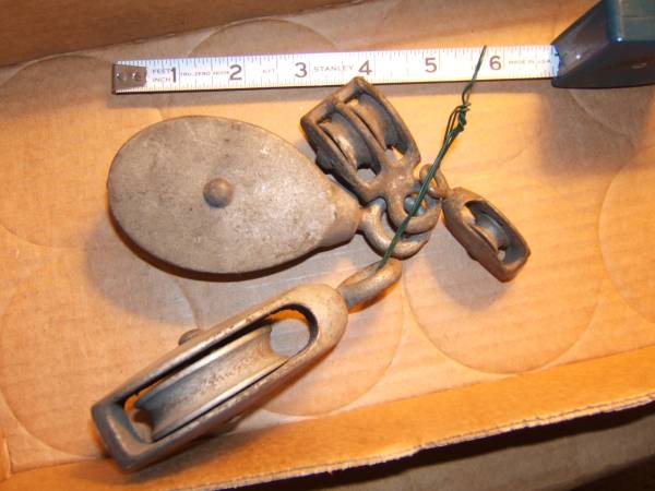 Vintage Galvanized Rope Pulley Bracket Salvage Nautical LOT 1