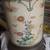 Chinese vintage table lamp brass and porcelain raised floral design 3 thumbnail