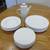 Lynn's fine China LNN20 plates bowls and coffee/tea pot embossed white 1 thumbnail