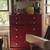Hand Painted Red Solid Wood Mid Century Dresser 1 thumbnail