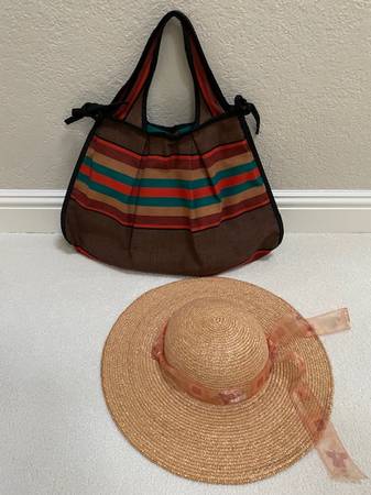 Designer Tote, straw hat 1