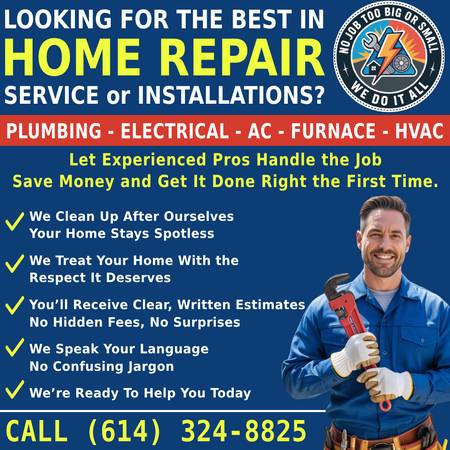✅✅PLUMBER -- -- ELECTRICIAN -- WE SHOW, GET IT DONE RIGHT -- AC REPAIR 1