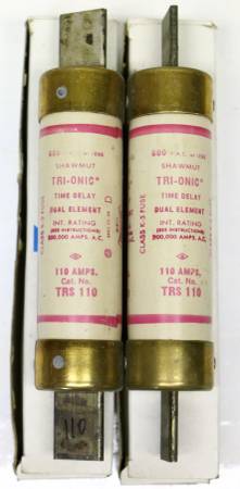 Fuses: 2 TRS 110 FUSES 600 volt 110 amp (New in Boxes) 1