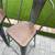 Industrial Bar Stools High Back Metal Wood Seat Set of 4 4 thumbnail