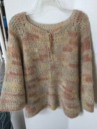 hand-crocheted wool boucle sweater 1