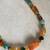 Genuine Orange, Green, Gold Color Agates Beads & Unakite Necklace 2 thumbnail