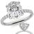 14K WHITE GOLD RINGS LAB DIAMONDS 8 thumbnail