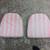 2 Striped Seat Cushions pink white patio chair outdoor pad reversible 1 thumbnail