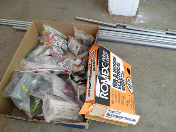 Electrical tubing, Romex wire, Couplings, etc. 1