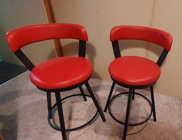 Red Swivel Bar Stool 1