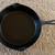 GOOD USED CONDITION VINTAGE BLACK CAST IRON DOUBLE SPOUT SKILLET ..... 1 thumbnail