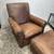 Genuine Leather Club Chair and Ottoman in Vintage Brown - 35” W 35” D 1 thumbnail