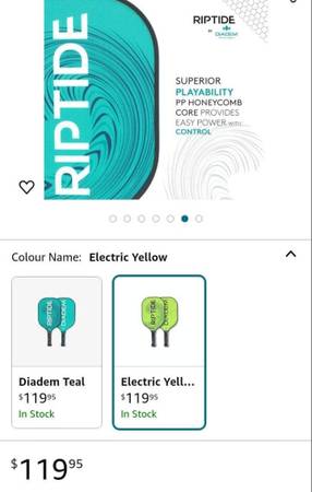 Diadem Riptide Pickleball Paddle - Electric Yellow new selling for onl 1