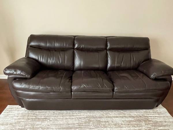 Dark brown Sofa Genuine Leather 1