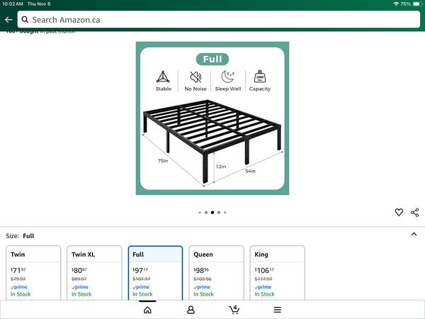 Metal bed frame, double 1