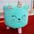 CHILD CHAIR STOOL OTTOMAN Plush CAT UNICORN with Horn Seat Teal Color 1 thumbnail