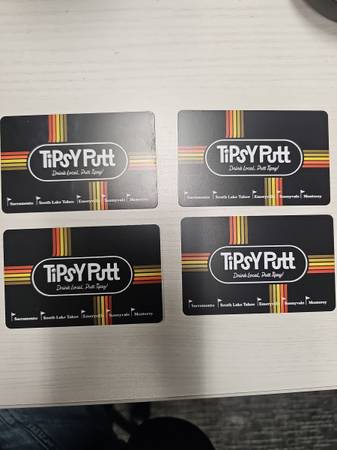 $100 (4*$25) tipsy putt giftcards 1